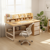 Meubles de bureau à domicile modernes, bureau d'ordinateur en bois avec tiroirs, bureau d'étude simple avec étagère