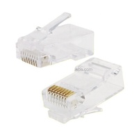 Connettore RJ45 8P8C di Alta Qualità, Spina Modulare Cat5 Trasparente Non Schermata con 8 Contatti, Spina Ethernet in Offerta