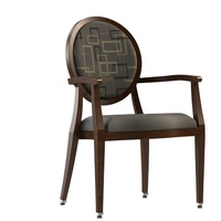 Nouveau design de haute qualité chaise à dossier rond classique fauteuil de salle à manger couleur grain de bois en aluminium moderne