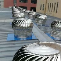 Ventilateur d'extraction à énergie éolienne en acier inoxydable pour toiture, capot rotatif sans alimentation pour aération d'entrepôt industriel
