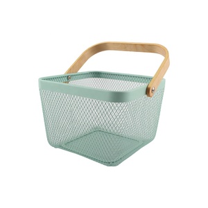 Metal Mesh Steel Harvest <b>Basket</b>, <b>Square</b> Wire Garden <b>Basket</b> with Handle, Multi-Functional <b>Storage</b> Organizer - Product Image 5