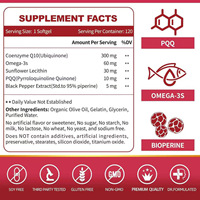 Capsules de CoQ10 en gélules molles 300mg 98% Coenzyme Q10 pur pour la santé cardiaque et le soutien cardiovasculaire, système immunitaire OEM ODM