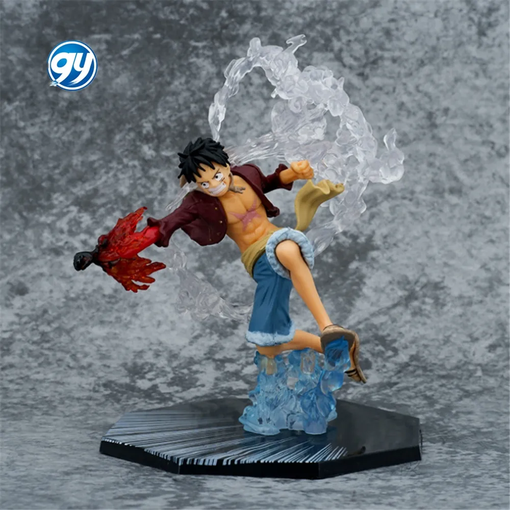 GY Figuras de batalha Fogo Punho Anime Luffy Portgas D Ace Roronoa Zoro Estatueta de bonecos de ação PVC Estátua modelo brinquedos