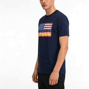 T-shirt décontracté pour homme American Summer 160 g/m² avec logo sérigraphié pour la vie quotidienne – Vente en gros - Product Image 2