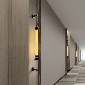 New Chinese Style <b>Wall</b> Lamp Led E27 <b>Switch</b> Control For Hotel Tea Room Villa Long Slim Design Gold Gun Black - Product Image 2