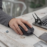 Souris de jeu filaire ergonomique pour droitier HM5062, rétroéclairage RVB, silencieuse, USB, plug and play, pour la maison et le bureau