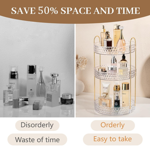 <span class=keywords><strong>Organizador</strong></span> de Maquillaje <span class=keywords><strong>Giratorio</strong></span> de 3 Niveles para Tocador, Almacenamiento de Perfumes y Productos para el Cuidado de la Piel para Mujeres, 360° °   <span class=keywords><strong>Organizador</strong></span> <span class=keywords><strong>Giratorio</strong></span> de Cosméticos para Tocador/Mostrador - Product Image 4