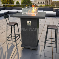 Cheminée sans fumée à combustion de gaz pour jardin et patio.