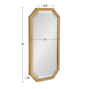 Set di Specchi <span class=keywords><strong>da</strong></span> Parete Ottagonali in Metallo Dorato Stile Art Deco Moderno, Specchi Decorativi Antichi ed Eleganti per Casa, Hotel, Soggiorno e Lobby - Product Image 6