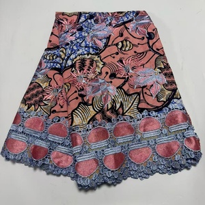 Wax African Cotton Fabric With <strong>Embroidery</strong> Laces African With <strong>Embroidery</strong> Lace <strong>Material</strong> Sewing French Lace Fabric for Dress - Product Image 4