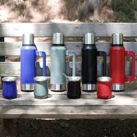 Termo Garrafa termos Stainless Steel, botol air Dispenser Yerba Mate vakum terisolasi, termos Stainless Steel 1L 1,2l 1,5 l 2L dengan pegangan