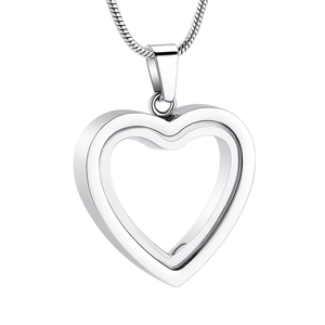 Commercio all'ingrosso in acciaio inox cuore urna collana pendente per le donne Zirconia gioielli commemorativi con catena a maglie regalo per le ceneri - Product Image 2