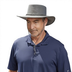 Unisex Gray Genuine Leather Cowboy <b>Hat</b> Wide Brim Braided <b>Band</b> Outdoor Casual Winter Adult ELYSIAN INDUSTRIES European-American - Product Image 4