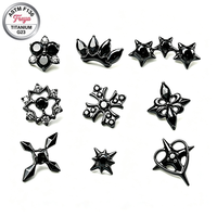 Boucles d'oreilles Freya en titane ASTM F136 plaqué PVD noir, hypoallergéniques, pour cartilage, hélix, tragus, labret, bijoux de piercing corporel, vente en gros