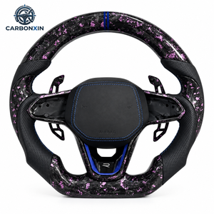 Volant sport en cuir et fibre de carbone avec LED, 3 branches, 40 mm, compatible VW Bora Jetta Golf GTI Mk8/Mk8.5 Audi A3/S3/RS3 8Y Airbag - Product Image 5