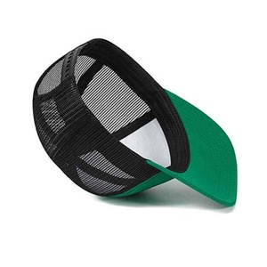 Gorra Trucker de Malla Verde y Negra, 6 Paneles, Ajustable, Informal, para Primavera/Verano, Unisex, Diseño de Color en Contraste, 100% Acrílico - Product Image 2