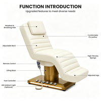 Table de massage et de soin des cils de luxe avec base dorée, idéale pour les cliniques de beauté et les spas – Vente en gros usine