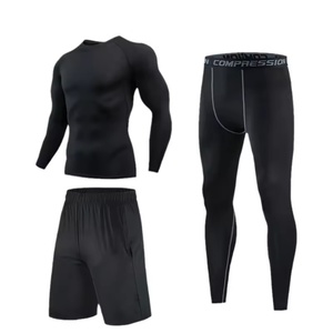 Ropa de gimnasio con logotipo personalizado, mallas para correr, camisas deportivas, conjunto de 3 uds., ropa deportiva para hombre, conjunto de traje deportivo para hombre, conjunto deportivo de Yoga - Product Image 1