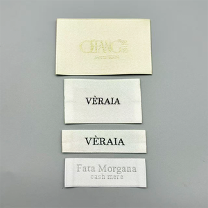 High-end simple and delicate satin fabric logo custom-made three-dimensional weaving method <strong>midline</strong> gold-lettered high-end cloth - Product Image 6