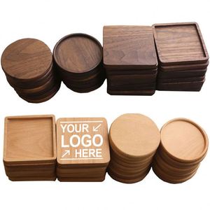 Posavasos de Madera Natural Redondos y Cuadrados, Delgados, de Roble, Haya, Bambú, Acacia y Nogal, para Bebidas, Tazas de Té y Café, Personalizables, Lisos y en Blanco, Venta al Por Mayor - Product Image 1