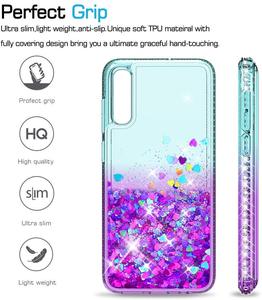 Custodia LeYi per <span class=keywords><strong>Samsung</strong></span> <span class=keywords><strong>Galaxy</strong></span> A70S S25FE con vetro temperato protezione dello schermo 2 Pack 3D Glitter liquido antiurto - Product Image 2