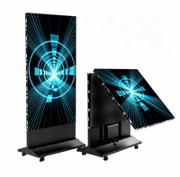 Écran publicitaire LED pliable P1.86 pour promotions intérieures, affichage portable pour événements, support de sol pour expositions et activités de marque