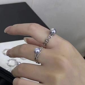 แหวนเงินแท้ S925 ดีไซน์น้ำทะเล แหวนเปิด 6-7 มม. แหวนจมูกหมู แฟชั่นทันสมัย - Product Image 4