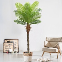 Palmier artificiel haut de gamme en plastique, style luxe léger, grand modèle en pot, palmier coco, palmier areca, taille personnalisable, pour salon intérieur