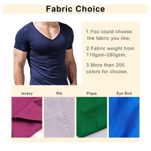 JL0329B maglietta estiva in cotone di alta qualità da <span class=keywords><strong>uomo</strong></span> T-Shirt con scollo a v di Design in tinta unita Casual <span class=keywords><strong>abbigliamento</strong></span> <span class=keywords><strong>classico</strong></span> da <span class=keywords><strong>uomo</strong></span> Top Tee Shirt da <span class=keywords><strong>uomo</strong></span> - Product Image 4