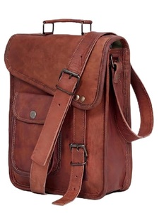Elegant Vintage Distressed <b>Leather</b> Satchel <b>Bag</b> for <b>Men</b> <b>Laptop</b> Tablet Office Briefcase Messenger Shoulder Case Classic Styling - Product Image 1