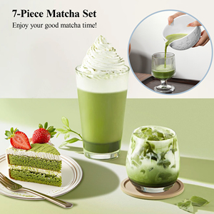 Japanese Traditional 7-Piece Matcha <b>Tea</b> <b>Set</b> Ceramic Engraved Bowl Butterfly Design Polypropylene Whisk Kit for <b>Tea</b> Ceremony - Product Image 4
