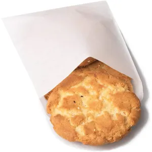 Bolsas de papel de vidrio blanco para envolver patatas fritas, pastelería, galletas de grado alimenticio, con su propio logotipo