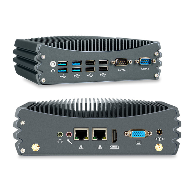Intel Core I5 8257U I7 8557U Processor Industrial Mini Pc Low Power Fanless Mini Pc 8*USB 2*LAN Dual DDR4 Slot Industrial PC