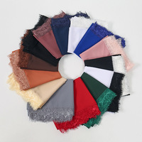Hijab in Chiffon Premium con Pizzo, Sciarpa Istantanea alla Moda per Donne Musulmane, Copricapo Estivo Leggero, Vendita all'Ingrosso