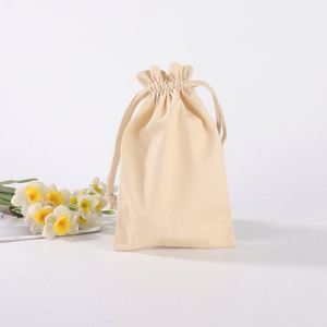Customizable Organic Cotton Canvas Drawstring <b>Bag</b> with Double String <b>Personalized</b> Dust <b>Bag</b> for <b>Gift</b> Use - Product Image 5