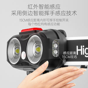 T-20 ไฟหน้า LED พลังงานสูง 1200 มิลลิแอมป์ไฟตกปลากลางแจ้งแบบชาร์จไฟได้กันน้ำ - Product Image 4