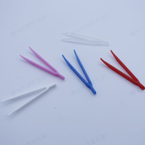 Colorful plastic tweezers, kindergarten children's DIY <b>craft</b> toy, small clips with teeth and round tips, saffron clipping <b>tool</b> - Product Image 1