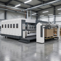 Machine automatique de conversion de cartons ondulés avec impression, rainurage, découpe, pliage et collage, garantie 1 an, fabriquée en Chine