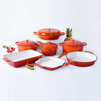 Batterie de cuisine antiadhésive émaillée en fonte de sept pièces la plus populaire Marmite de cuisine casserole à soupe casserole de cuisson Marmite unique personnalisée