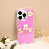 Fundas para celulares pour iphone 15 pro Max coque de téléphone couverture mobile protecteur de celular con flor decoracion paillettes carcasas
