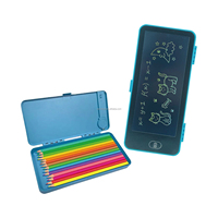 Tablette d'écriture LCD YA XIN avec étui, tableau de dessin électronique, organisateur de papeterie avec effacement à un clic pour enfants