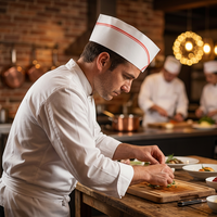 Topi Masak Sekali Pakai untuk Persediaan Besar, Topi Kerja Dapur untuk Dapur Komersial, Topi Koki