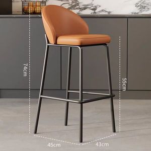 Tabouret <span class=keywords><strong>de</strong></span> <span class=keywords><strong>bar</strong></span> rembourré épais <span class=keywords><strong>de</strong></span> style nordique minimaliste moderne pour salon et usage commercial, <span class=keywords><strong>chaise</strong></span> haute en métal - Product Image 4