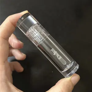 Yuvarlak tam temizle fırça dudak parlatıcısı tüp değnek ile özel logo özel etiket boş lipgloss kozmetik konteyner serigrafi 3ml