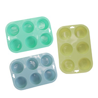 Moule à muffins en silicone à 6 cavités, antiadhésif, résistant à la chaleur, pour gâteaux, puddings, chocolats