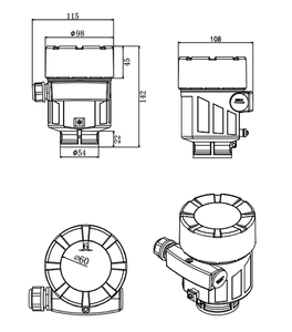Rango de medición Transmisor de nivel de radar de onda guiada con sonda coaxial inteligente de 6m para líquidos con constante dieléctrica inferior - Product Image 5