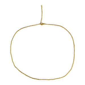 Collar Plano en Forma de O para Mujer, 2mm 45.5cm, Chapado en Oro, Acero Inoxidable, Cadena de Clavícula Delgada para Uso Diario - Product Image 5