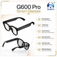 Gafas Inteligentes G600Pro con Cámara de 13MP, Fotografía, Grabación de Audio, Transferencia Inalámbrica, Altavoces Duales para Creación de Contenido