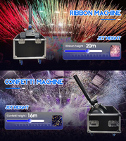 Machine Canon DMX512 Effets Scéniques de Stade, Projecteur d'Ambiance Ruban Confettis 3-en-1 Papiers Colorés et Jets d'Eau