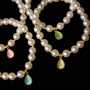 Collar de Lujo para Mascotas con Perlas de Imitación, Elegante Gargantilla con Cuentas y Colgante de Lágrima Rosa, Estilo Francés, para Perros Pequeños - Product Image 4